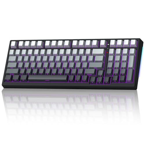 X98 Wireless Mechanical Keyboard, RGB Backlit Custom Gaming Keyboard with Number Pad, BT5.0/2.4GHz/USB-C, Gasket Structure, Hot Swappable Pre-lubed Linear Switch, Side Printed PBT Keycaps
