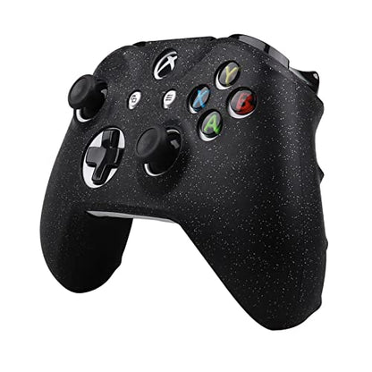 RALAN Glitter Controller Skin for Xbox One, Anti-Slip Silicone Controller Cover Protector Compatible for Xbox 1 Wireless/Wired Gamepad Joystick with 4 Thumb Grips Caps and Black Pro Thumb Grip x 8 - color: Black