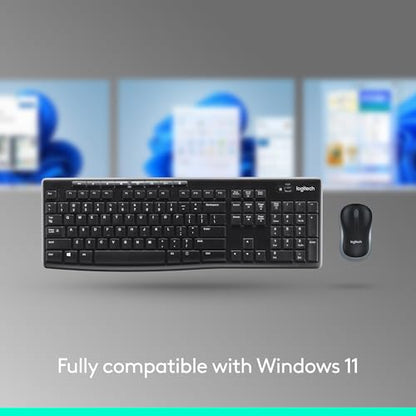 Logitech MK270 Full Size Wireless Keyboard and Mouse Combo - Off White | Full size keyboard with spill-resistant design, compact ambidextrous mouse, connect via single included USB-A Nano Receiver - color: Off White, size: 1 Pack, style: Combo
