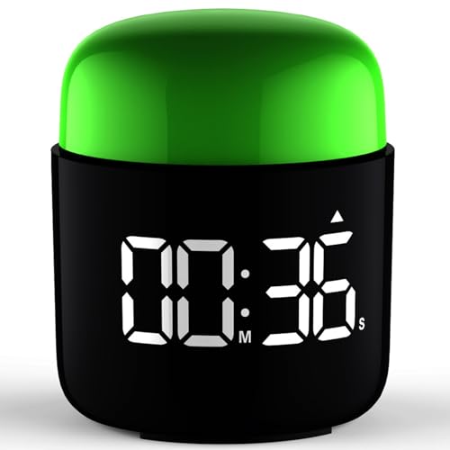 Large Display Digital Timer Stopwatch, Retro Manual Twist Table Count Down & Up Game Timer, Easy to use, Night Light Silent & Sound Timers for ADHD Study Work Kitchen Classroom Yoga Gym (Grass Green) - color: Grass Green