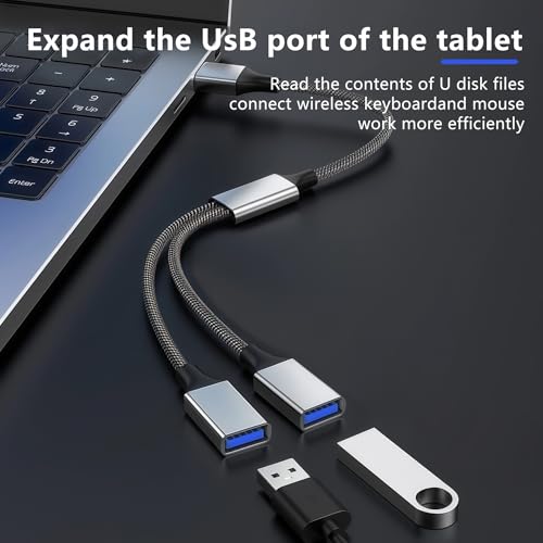 REYTID USB C Splitter Cable, Type C Y Splitter 2-in-1 Hub - Male to Dual USB C Female Adapter for Laptop/Tablet/Telephone/Flash Disk Drive/Gaming Consoles