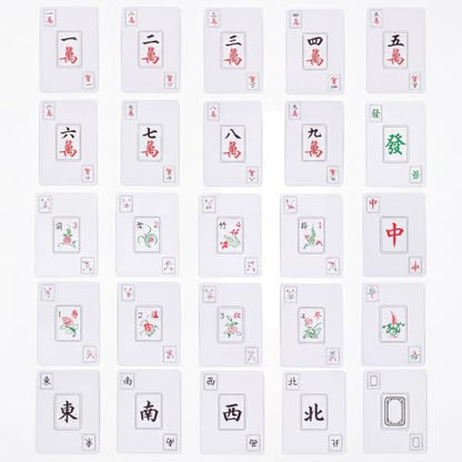 4Pcs mah Jong Cards 2026 Mahjong Tiles 148, Suitable for 2-4 Players, Portable Storage Box, Waterproof and Durable, Suitable for Adults, Teenagers, Home, Travel, Gatherings and Camping