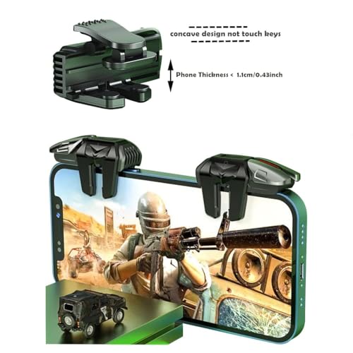 rinsfox Fox Game Triggers With Finger Sleevs, Mobile Game Controllers 6 Finger, Plug and Play Gaming Trigger for iOS and Android Phone(PUBG/Fortnite/Rules)