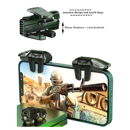 rinsfox Fox Game Triggers With Finger Sleevs, Mobile Game Controllers 6 Finger, Plug and Play Gaming Trigger for iOS and Android Phone(PUBG/Fortnite/Rules)