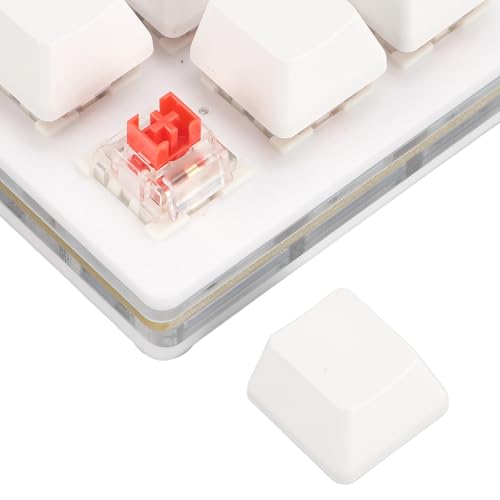 12 Key Programmable Macro Keyboard, One Handed Mechanical Gaming Keypad with Hot Swappable Red Switches, USB C Wired Mini Macropad for PC, Customizable RGB Backlit - color: White