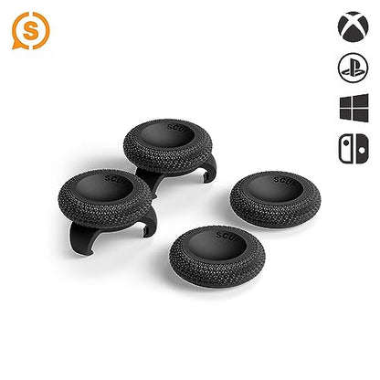 SCUF Control Thumbstick Grips - 4 Pack with 2 Bases - Catalyst - Joystick Thumb Grips For Xbox One and Xbox Series X & S, PS4, PS5, Nintendo Switch Pro Controller - Black - color: Black, size: 4 Pack, style: Catalyst