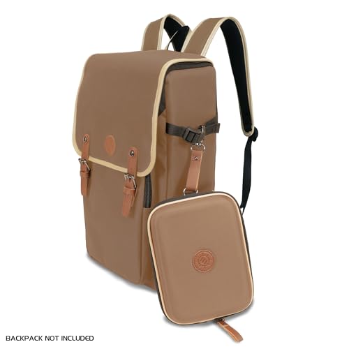 ENHANCE Designer Edition Dice Tray - Stylish Dice Case and Dice Holder for 28+ Dice with EVA Shell Protection - Dice Rolling Tray with Removable Dice Holder for DnD, Other RPG Games (Tan) - color: Tan