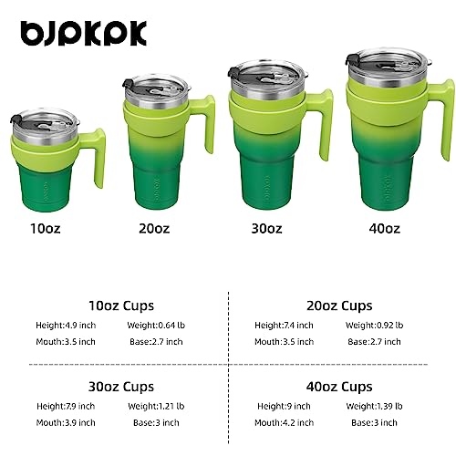 BJPKPK 10 oz Mini Tumbler with Lid, Straw & Handle, Insulated Steel Cup | Small, Spill Proof, Leak Proof, Thermal, Double Wall Vacuum, Sweatproof, Dishwasher Safe, BPA Free, Bamboo Grove - color: Bamboo Grove, size: 10 Ounces