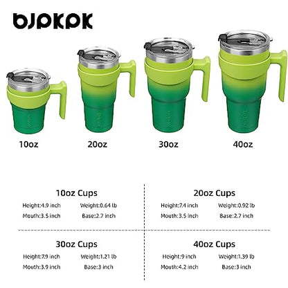 BJPKPK 10 oz Mini Tumbler with Lid, Straw & Handle, Insulated Steel Cup | Small, Spill Proof, Leak Proof, Thermal, Double Wall Vacuum, Sweatproof, Dishwasher Safe, BPA Free, Bamboo Grove - color: Bamboo Grove, size: 10 Ounces
