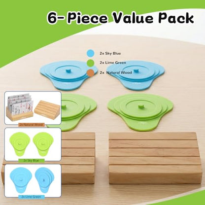 6-Piece Playing Card Holder Collection: 2 Wooden & 4 Plastic Hands-Free Organizers for Board Games, Canasta Card Holder Set for Adults & Small Hands, Fits Most Standard Cards, Mixed Pack