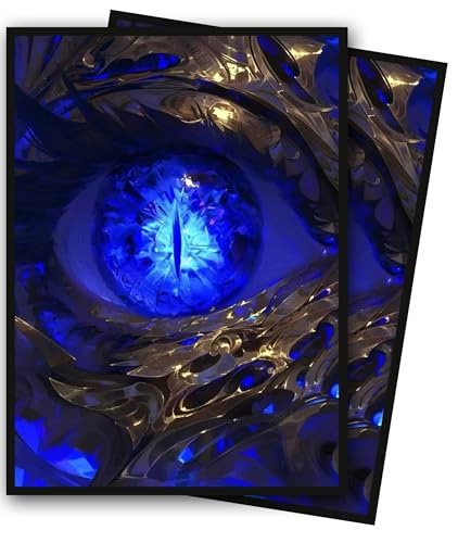 MTG Card Sleeves, Ultra Clear Front & Matte Finish Back, 100 Count Standard Size Matte Art Sleeve for Magic The Gathering - color: Blue Longan