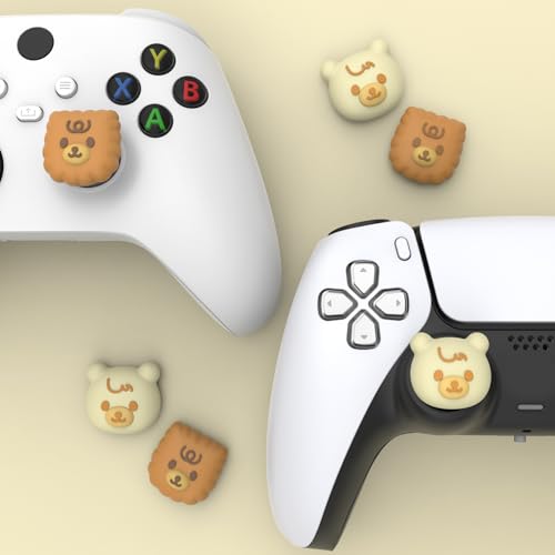 PlayVital Thumb Grip Caps for Xbox Series S/X, Xbox One, Elite Series 2 Controller, Cute Joystick Caps for ps5/EDGE/ps4, Thumbstick Cover for Switch 2 Pro/Switch Pro Controller - Cute Bear - color: Cute Bear