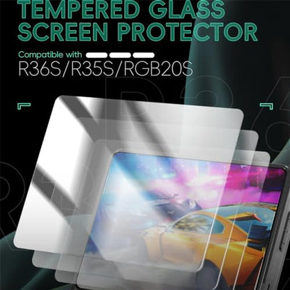 Screen Protector for R36S/R35S/RGB20S Gaming Console 3.5-inch Screen Clear 9H Tempered Glass Resistant to Dust and Scratch - Anti-bubble Film (2 Pieces) - color: 2 Pieces