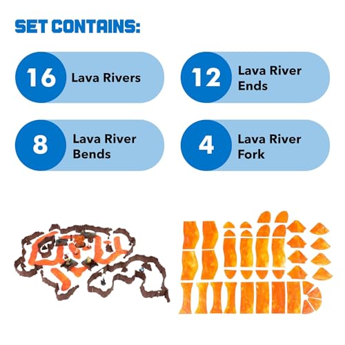 Dirt Cheap Dungeons - Lava Rivers Kit | Modular & Customizable | Injection-Molded for Superior Durability | TTRPG Accessories for D&D, Daggerheart, & Tabletop Gaming