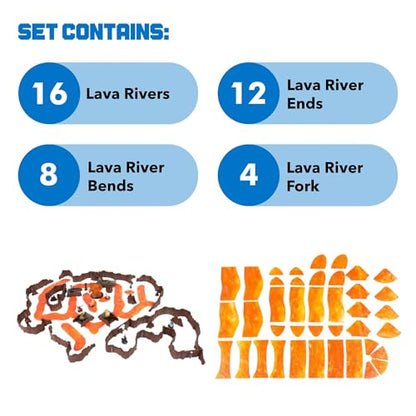 Dirt Cheap Dungeons - Lava Rivers Kit | Modular & Customizable | Injection-Molded for Superior Durability | TTRPG Accessories for D&D, Daggerheart, & Tabletop Gaming
