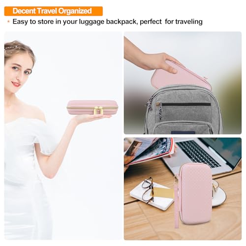 Elonbo Carrying Case for TEBIYOU/ WELLST·G/ TaddToy/ Beijue/ FAMILY POCKET/ CCTU/ X-JOYKIDS/ GREENCREEK/ Beico/ KAVOYI/ GuaiyeyeAP Handheld Game Console, Portable Electronic Gaming Player Bag, Pink - color: Pink