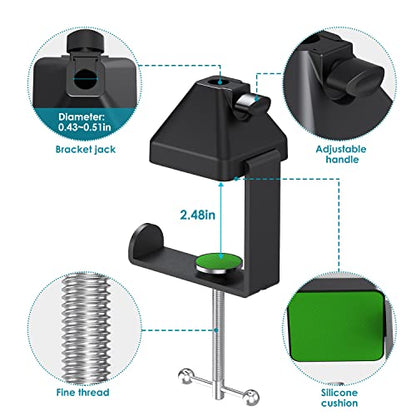 YOUSHAERS Table Mount Clamp, Heavy-Duty Metal Mic Clamp Holder for Mic Boom Arm Stand & Overhead Phone Mount Stand, Fits up to 2.48in/6cm Desktop - color: Table Clamp