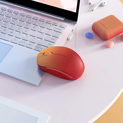 seenda Wireless Mouse for Laptop, 2.4G Noiseless Mouse with USB Receiver - Optical Tracking Portable Computer Mice for Chromebook, PC, Tablet, Windows System, 24 Months Battery Life - Gradient Red - color: Gradient Red