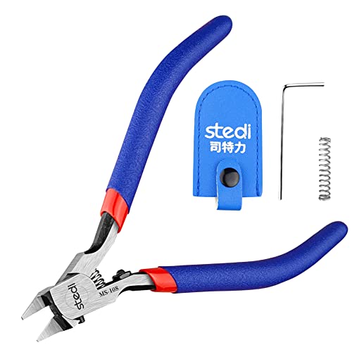 stedi Model Nippers,Model Tools for Advancers,Ultra-thin Single Blade,Sprue Cutter for Plastic Model Building,Hyper Precision Nippers,5-inch Non-slip Grip,Gundam Nippers - style: Ultimate Single-edged（High-end professional)