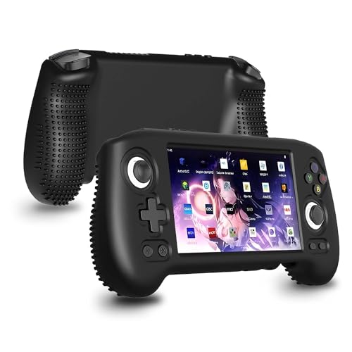 Silicone Protective Case for RG556, Only Compatible with Anbernic RG 556 Handheld Game Console Anti-Scratch Washable Soft Skin Case (Black) - color: Black