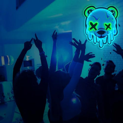 Ice Bear Neon Sign, Cool Led Sign for Wall Decor - Usb Powered, Adjustable Brightness Anime Bear Led Light for Bedroom, Bar, Pub, Party, Man Cave Decor, Unique Gift for Teenage Boys