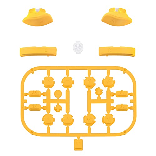 eXtremeRate DIY Full Set Buttons for Nintendo Switch & Switch OLED, Custom Replacement Buttons for JoyCon, ABXY Direction Keys SR SL L R ZR ZL + - Home Capture Trigger Buttons Springs - Caution Yellow - color: Caution Yellow