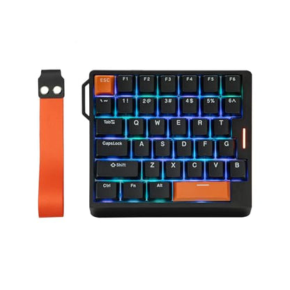 EPOMAKER HE30 One-Handed Hall Effect Keyboard, 8K Polling & 0.125ms | SOCD & Snap Key, Adjustable Trigger, PBT Keycap, RGB, Custom Software, Wired Gaming Keyboard for PC/Gamer (Black Orange) - color: Black Orange