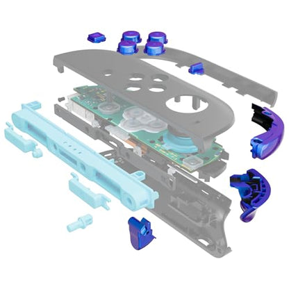 eXtremeRate DIY Replacement Full Set Buttons for Joycon 2, Custom ABXY Direction Keys Dpad + - C Home Capture Release L R ZR ZL Trigger Buttons for Nintendo Switch 2 Controller - Chameleon Purple Blue - color: Chameleon Purple Blue