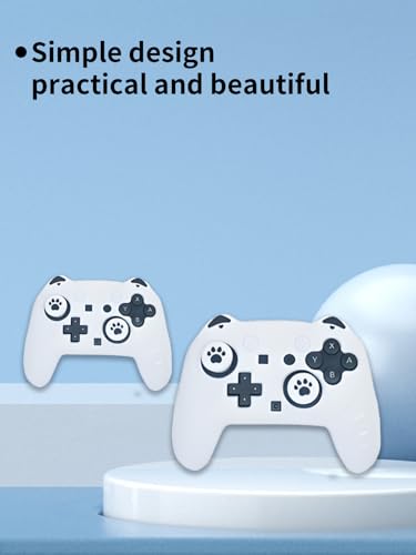 Case for Nintendo Switch 2 Pro Controller,UYRUREL Premium Sillence Material,Shock-Absorbing and Anti Drop Protection Soft Shell,with Stickers and Thumb Grips,White. - color: White
