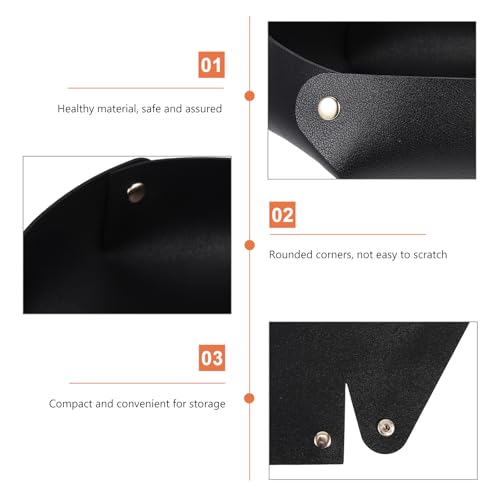 PU Foldable Dice Tray Desktop Storage Tray Large Black Dice Holder Portable Tabletop Sundries Organizer for Board Game Accessories