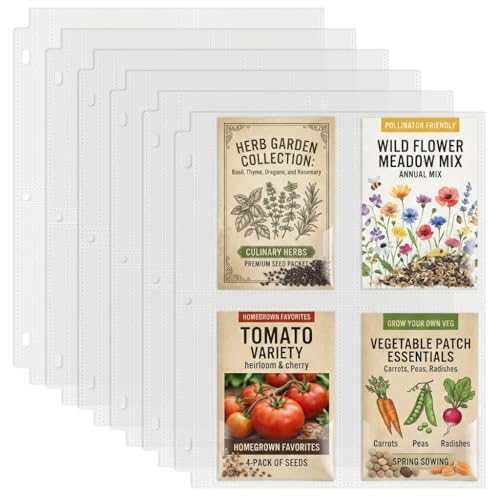 100 Pack 3.5 x 5 Photo Sleeves for 3 Ring Binder(400 Pictures) | Seed Storage Organizer Sleeves,Clear Sleeves for Seed Packet Storage, Seed Keeper, Seed Organizer Binder - size: 3.5x5inch-4pocket, style: 100 pack