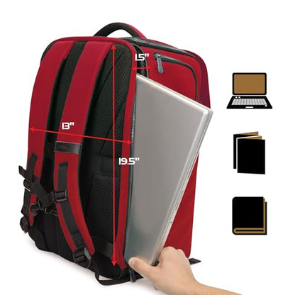 ENHANCE Collector's Edition DnD Backpack - RPG DM Bag for Dungeons and Dragons - DnD Bag fits 6-8 Books, 18" Laptop/DM Screen Slot, Miniature Foam Trays, Accessory Pockets, Map Strap (Dragon Red) - color: Dragon Red