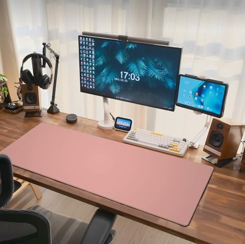 Rose Gold Mouse Pad Extended Large Gaming Mousepad XL Big Long Oversized Desk Mat Stitched Edges 31.5 X 11.8 Inch for Home Office - color: Black12