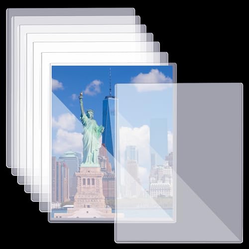8 1/2" x 11" Rigid Print Protectors Clear Sheet Protectors Hard Plastic Paper Page Magazine Protectors for Collectors Rigid Top Loaders Document Holder Birth Certificate Protector (8) - size: 8ct 8 1/2" x 11"