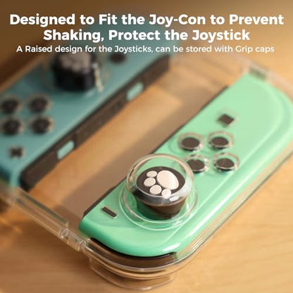 IINE Mini Storage Case for Joy-con, Portable Dust-Proof Protective Box Compatible with Nintendo Switch/OLED Joy-Con, Joy-con Travel Case with Magnetic Closure - color: Transparent