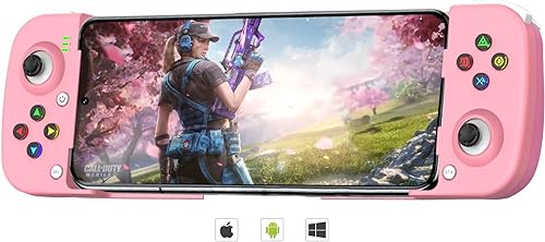 Megadream Mobile Game Controller Gamepad for iPhone iOS Android PC: Works with iPhone 17/16/15/14/13/12/11/X, iPad, Samsung Galaxy, TCL, Tablet, Call of Duty, Roblox - Directly Play (Pink) - color: Pink