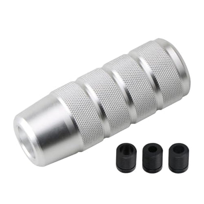 Osilly 3.74 Inch Aluminum Shift Knob with 3 Threaded Adapters, Silver | aluminum alloy construction, ergonomic extended grip, supplied adapters, for manual and select automatic cars, interior parts - color: Silver