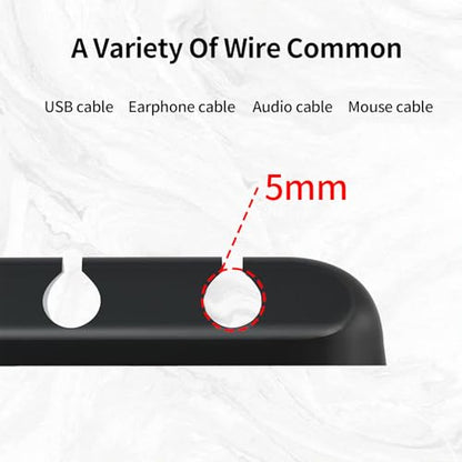 2 Pack Cable Holder Clips, Cable Management Charging Cord Organizer Clips Self Adhesive for Desktop USB Charging Cable Nightstand Power Cord Mouse Cable Wire PC Office Home (Black)