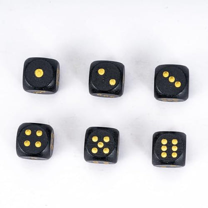 Wooden D6 Dice Set 10PCS 16mm 6 Sided Dice for DND RPG Board Games | Leather Storage Bag, DM Gift, for Dungeons and Dragons Role Playing Games - color: D6-black G