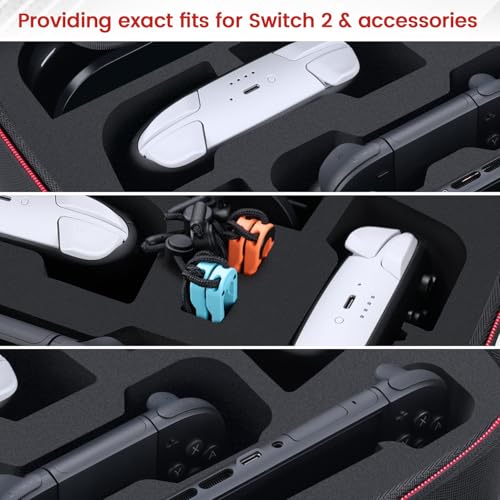 Migitec All-In-1 Travel Carrying Case Compatible with Nintendo Switch 2 | Protective Hard Case for Switch 2 Console, Dock, Pro Controllers, Joy-Con Grip, Power Adapter, 21 Games, Cables & Accessories