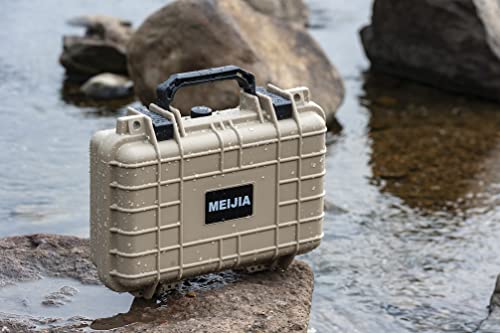 MEIJIA Portable All Weather Waterproof Protective Hard Case, Small Camera Case,Dry Case with Customizable Foam,Fit Use of Drones, Camera,Equipments, 11.65 ”x8.35”x3.78” - color: Desert Tan