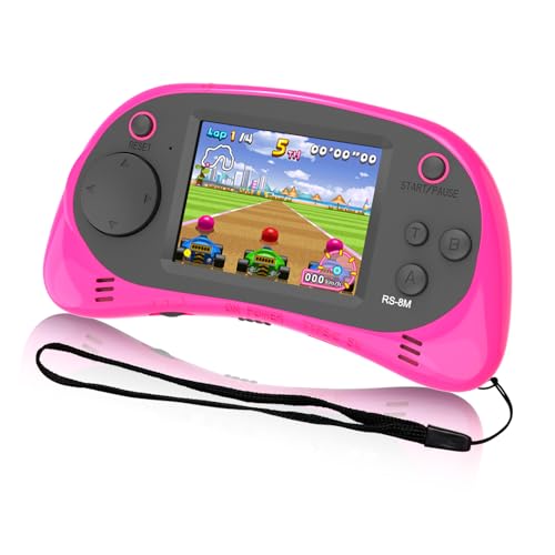 Kids Handheld Portable Video Game Player with 200 Games - 16 Bit 2.5 Inch IPS Screen Mini Retro Electronic Machine for Boys Girls - style: Pink