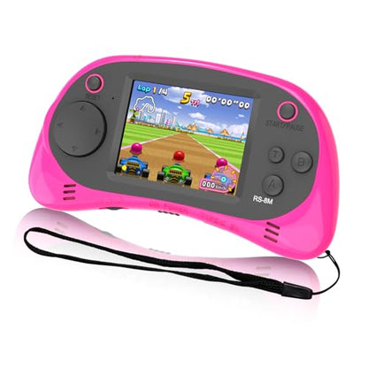 Kids Handheld Portable Video Game Player with 200 Games - 16 Bit 2.5 Inch IPS Screen Mini Retro Electronic Machine for Boys Girls - style: Pink