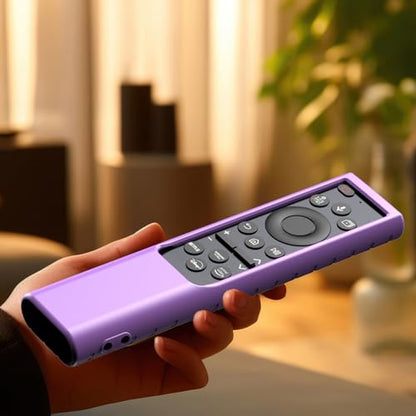 Remote Cover for Samsung Smart TV, Silicone Protective Case for Solar Cell BN59-01357 BN59-01385 BN59-01265A BN59-01388A Controller Case Skin Sleeve Purple - color: Light Purple