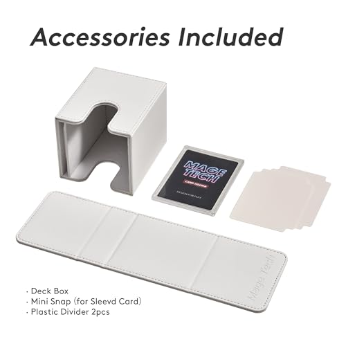 Commander Deck Box Lite - Card Display with Mini Snap Card Holder & Removable Cover, Fits 100+ Single-Sleeved Cards, Ideal for MTG, PTCG, OPCG, SWU & More (White) - color: White