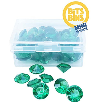 BitsBins Storage Solutions for Game Components, Organizes Meeples, Dice and Tokens | Includes 15 BitsBins Mini's | Measure 2.125" X 1.625" X 0.825" - size: Mini
