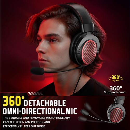 Redragon H540 Wireless Gaming Headset for PC, PS4/5, Xbox, Switch, 4-Mode(2.4G/BT/USB/3.5mm) - 7.1 Surround Sound - 53MM Drivers Gaming Headphones with Noise Canceling Mic - Memory Foam - Black