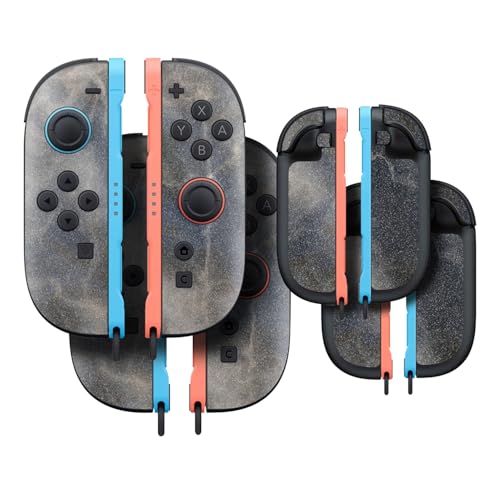 Glossy Glitter Gaming Skin Compatible with Nintendo Switch 2 Joy-Con Controller 2 Pack - Stormy Marble - Premium 3M Vinyl Protective Wrap Decal Cover - Easy to Apply | Made in The USA by MightySkins - color: Stormy Marble, size: 2 Pack of Joy-Con Skins, s