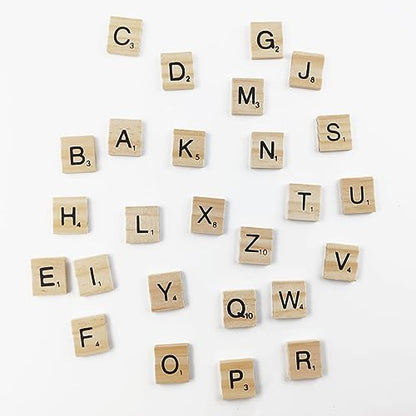GXXMEI 600PCS Wooden Tiles, Letters for Crafts, Making Alphabet Coasters, Wooden Letter Tiles, A-Z Capital Letters for Crafts, Spelling, Crossword Game