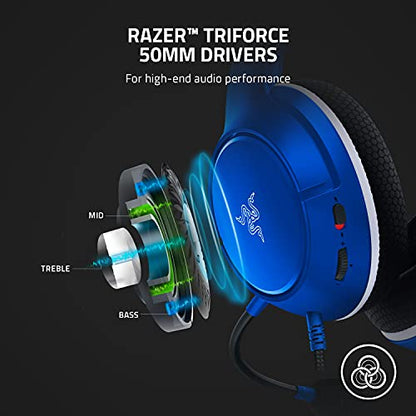 Razer Kaira X Wired Headset for Xbox Series X|S, Xbox One, PC, Mac & Mobile Devices: Triforce 50mm Drivers - HyperClear Cardioid Mic - Memory Foam Ear Cushions - On-Headset Controls - Shock Blue - color: Blue